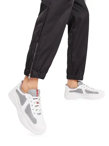 Prada Women's America's Cup Soft Rubber and Bike Fabric Sneakers - White - Size 6 | Thumbnail 2 Prada Women's America's Cup Soft Rubber and Bike Fabric Sneakers - White - Size 6 | Thumbnail 2