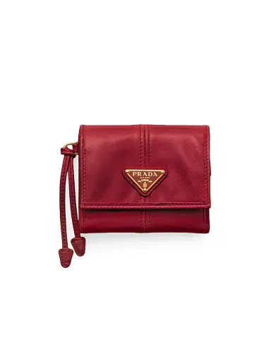 Prada Women's Small Leather Wallet - Red | Thumbnail 1 Prada Women's Small Leather Wallet - Red | Thumbnail 1