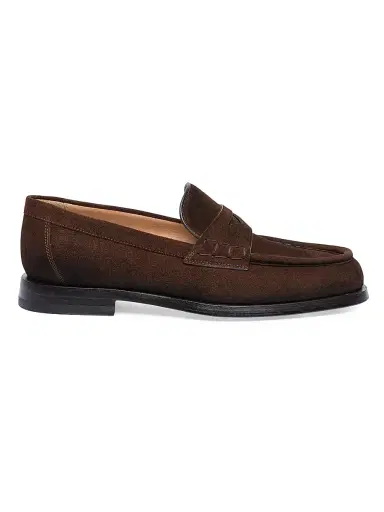 Santoni Women's Airglow Suede Penny Loafers | Thumbnail 1 Santoni Women's Airglow Suede Penny Loafers | Thumbnail 1