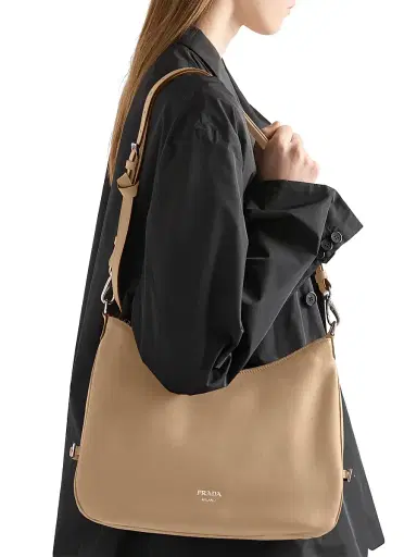 Prada Women's Leather Shoulder Bag - Beige | Thumbnail 3 Prada Women's Leather Shoulder Bag - Beige | Thumbnail 3