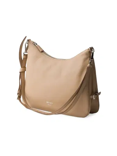 Prada Women's Leather Shoulder Bag - Beige | Thumbnail 4 Prada Women's Leather Shoulder Bag - Beige | Thumbnail 4