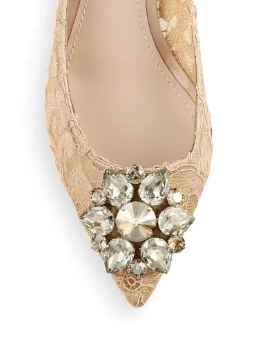 Dolce & Gabbana Women's Embellished Lace Point Toe Pumps - Red - Size 10.5 | Thumbnail 3 Dolce & Gabbana Women's Embellished Lace Point Toe Pumps - Red - Size 10.5 | Thumbnail 3