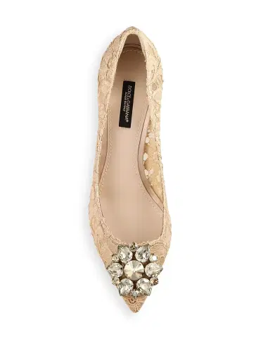 Dolce & Gabbana Women's Embellished Lace Point Toe Pumps - Red - Size 10.5 | Thumbnail 4 Dolce & Gabbana Women's Embellished Lace Point Toe Pumps - Red - Size 10.5 | Thumbnail 4