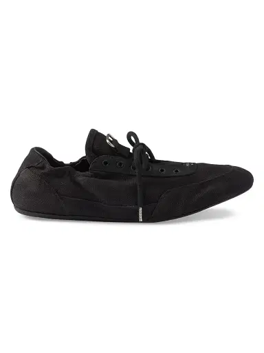 Prada Women's Collapse Canvas Sneakers - Black | Thumbnail 1 Prada Women's Collapse Canvas Sneakers - Black | Thumbnail 1