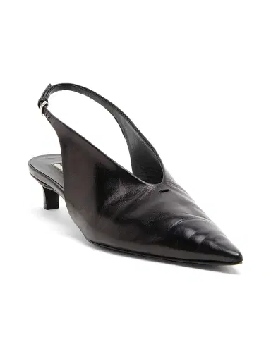 Jil Sander Women's 40MM Leather Slingback Pumps - Black | Thumbnail 2 Jil Sander Women's 40MM Leather Slingback Pumps - Black | Thumbnail 2