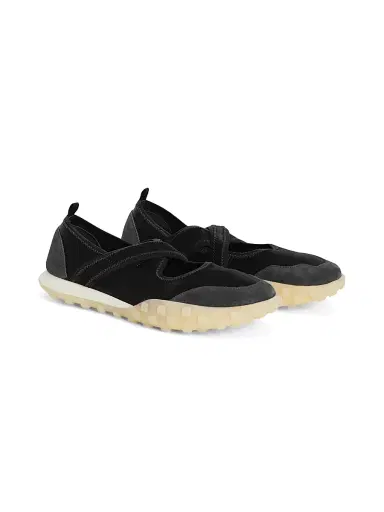 Jil Sander Women's Suede Trim Crisscross Slip-On Sneakers - Black - Size 11 | Thumbnail 2 Jil Sander Women's Suede Trim Crisscross Slip-On Sneakers - Black - Size 11 | Thumbnail 2