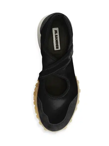 Jil Sander Women's Suede Trim Crisscross Slip-On Sneakers - Black - Size 11 | Thumbnail 4 Jil Sander Women's Suede Trim Crisscross Slip-On Sneakers - Black - Size 11 | Thumbnail 4