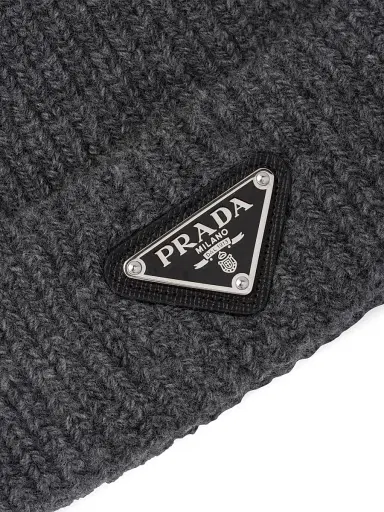 Prada Men's Wool and Cashmere Beanie | Thumbnail 3 Prada Men's Wool and Cashmere Beanie | Thumbnail 3