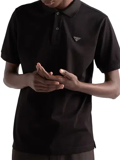 Prada Men's Piqué Polo Shirt - Black - Size XXXL | Thumbnail 3 Prada Men's Piqué Polo Shirt - Black - Size XXXL | Thumbnail 3