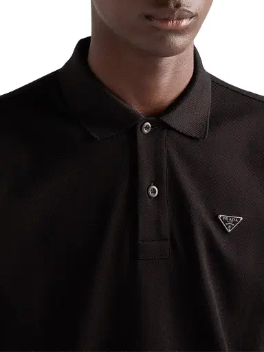 Prada Men's Piqué Polo Shirt - Black - Size XXXL | Thumbnail 5 Prada Men's Piqué Polo Shirt - Black - Size XXXL | Thumbnail 5