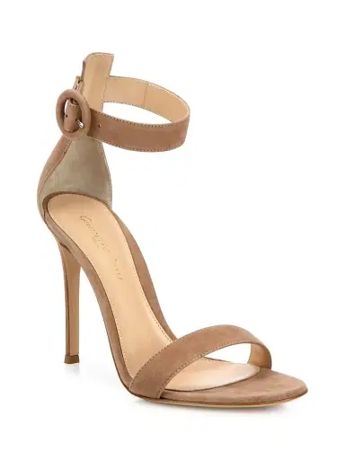 Gianvito Rossi Women's Portofino Suede Sandals - Praline | Thumbnail 1 Gianvito Rossi Women's Portofino Suede Sandals - Praline | Thumbnail 1