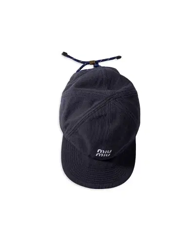 Miu Miu Women's Denim Baseball Cap - Navy - Size Large | Thumbnail 2 Miu Miu Women's Denim Baseball Cap - Navy - Size Large | Thumbnail 2