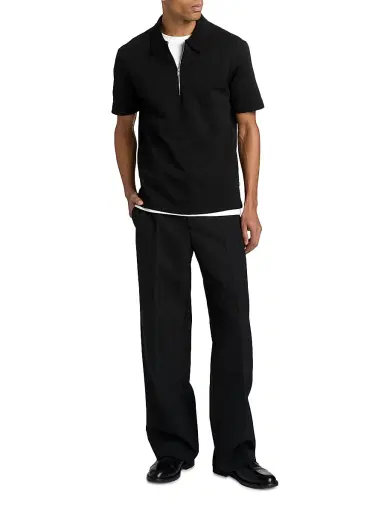Jil Sander Men's Half-Zip Polo Shirt - Black | Thumbnail 2 Jil Sander Men's Half-Zip Polo Shirt - Black | Thumbnail 2