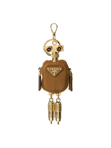 Prada Women's Re-Nylon Robot Bag Charm - Brown | Thumbnail 1 Prada Women's Re-Nylon Robot Bag Charm - Brown | Thumbnail 1