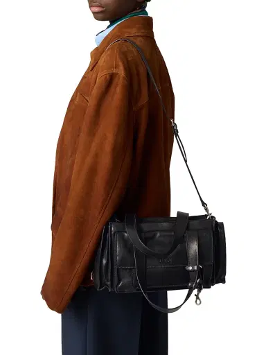 Miu Miu Women's Utilitaire Nappa Leather Shopping Bag - Black | Thumbnail 3 Miu Miu Women's Utilitaire Nappa Leather Shopping Bag - Black | Thumbnail 3