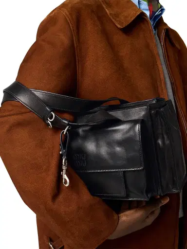 Miu Miu Women's Utilitaire Nappa Leather Shopping Bag - Black | Thumbnail 4 Miu Miu Women's Utilitaire Nappa Leather Shopping Bag - Black | Thumbnail 4