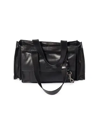Miu Miu Women's Utilitaire Nappa Leather Shopping Bag - Black | Thumbnail 1 Miu Miu Women's Utilitaire Nappa Leather Shopping Bag - Black | Thumbnail 1