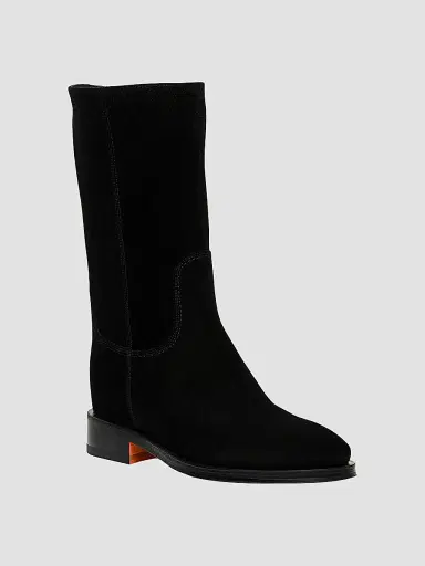 Santoni Women's Fleeces Suede Mid-Calf Boots - Black - Size 12 | Thumbnail 2 Santoni Women's Fleeces Suede Mid-Calf Boots - Black - Size 12 | Thumbnail 2