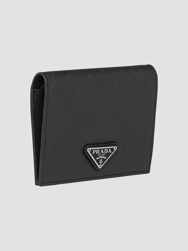 Prada Women's Small Saffiano Leather Wallet - Black | Thumbnail 2 Prada Women's Small Saffiano Leather Wallet - Black | Thumbnail 2