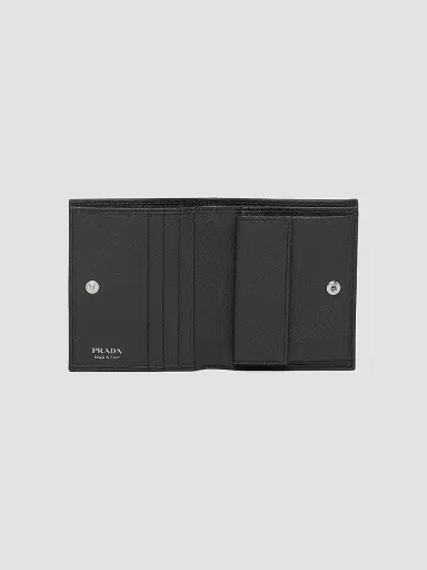 Prada Women's Small Saffiano Leather Wallet - Black | Thumbnail 4 Prada Women's Small Saffiano Leather Wallet - Black | Thumbnail 4