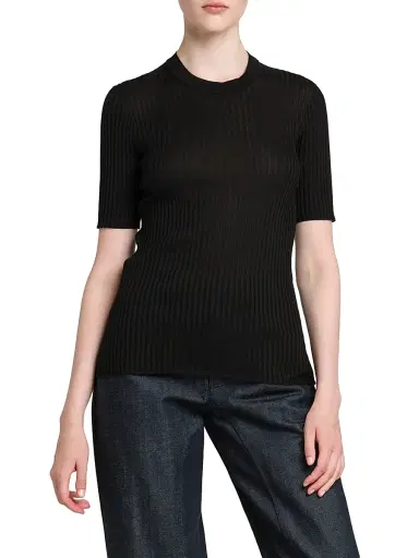 Jil Sander Women's Merino Wool Rib-Knit Top | Thumbnail 3 Jil Sander Women's Merino Wool Rib-Knit Top | Thumbnail 3