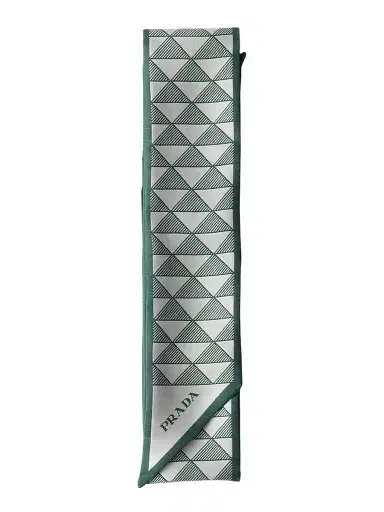 Prada Women's Printed Silk Skinny Scarf | Thumbnail 1 Prada Women's Printed Silk Skinny Scarf | Thumbnail 1
