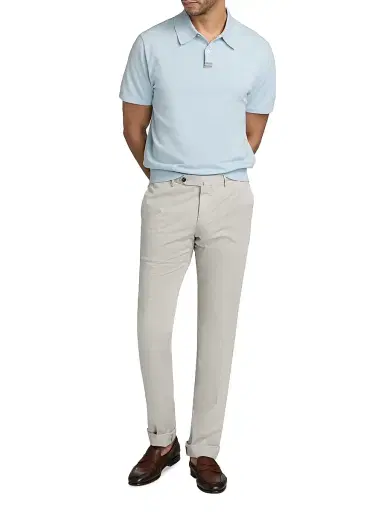 PT Torino Men's Garment-Dyed Stretch Cotton-Silk Chino Pants - Aluminium - Size 40 | Thumbnail 2 PT Torino Men's Garment-Dyed Stretch Cotton-Silk Chino Pants - Aluminium - Size 40 | Thumbnail 2