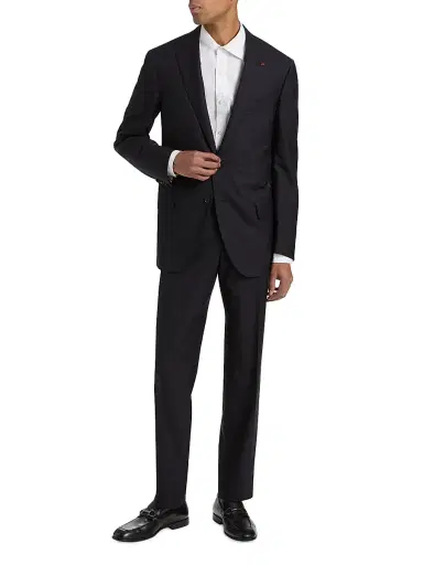 Isaia Men's Sanita Wool Suit - Blue Scuro | Thumbnail 3 Isaia Men's Sanita Wool Suit - Blue Scuro | Thumbnail 3