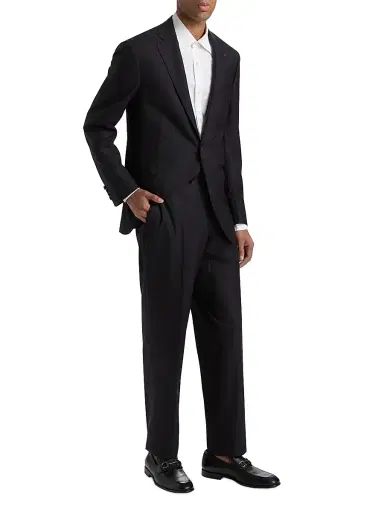 Isaia Men's Sanita Wool Suit - Blue Scuro | Thumbnail 4 Isaia Men's Sanita Wool Suit - Blue Scuro | Thumbnail 4