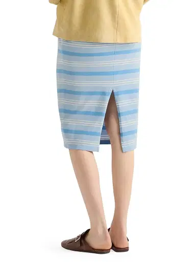 Prada Women's Bayadere Print Pique Skirt - Blue - Size 10 | Thumbnail 3 Prada Women's Bayadere Print Pique Skirt - Blue - Size 10 | Thumbnail 3