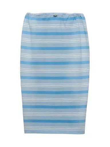 Prada Women's Bayadere Print Pique Skirt - Blue - Size 10 | Thumbnail 1 Prada Women's Bayadere Print Pique Skirt - Blue - Size 10 | Thumbnail 1