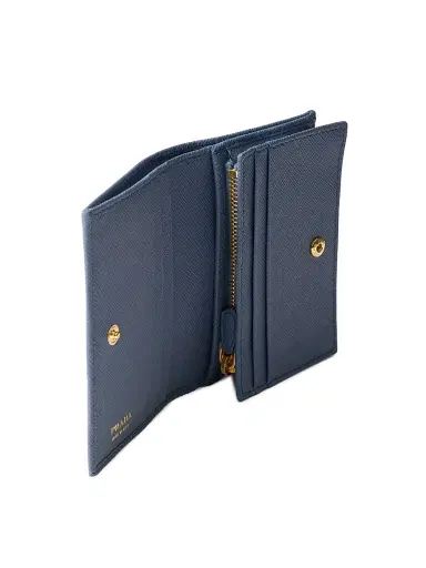 Prada Women's Saffiano Leather Wallet - Medium Blue | Thumbnail 4 Prada Women's Saffiano Leather Wallet - Medium Blue | Thumbnail 4