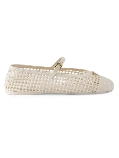Prada Women's Crochet Ballerinas - Beige Khaki - Size 11 | Thumbnail 1 Prada Women's Crochet Ballerinas - Beige Khaki - Size 11 | Thumbnail 1