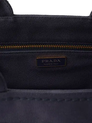 Prada Women's Jardinière Cotton Canvas Top Handle Bag - Blue | Thumbnail 4 Prada Women's Jardinière Cotton Canvas Top Handle Bag - Blue | Thumbnail 4