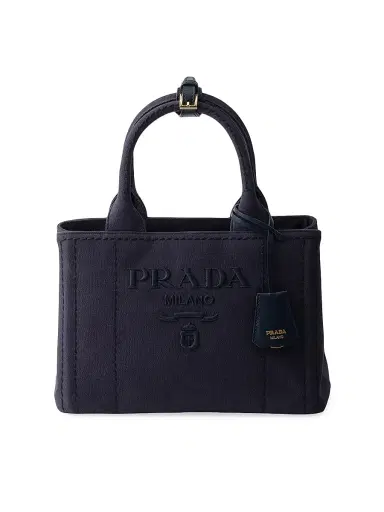 Prada Women's Jardinière Cotton Canvas Top Handle Bag - Blue | Thumbnail 1 Prada Women's Jardinière Cotton Canvas Top Handle Bag - Blue | Thumbnail 1