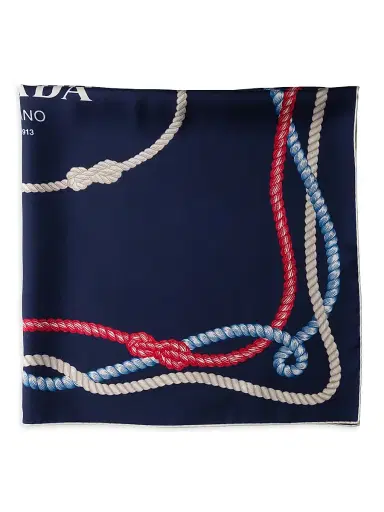 Prada Women's Printed Silk Twill Scarf | Thumbnail 2 Prada Women's Printed Silk Twill Scarf | Thumbnail 2