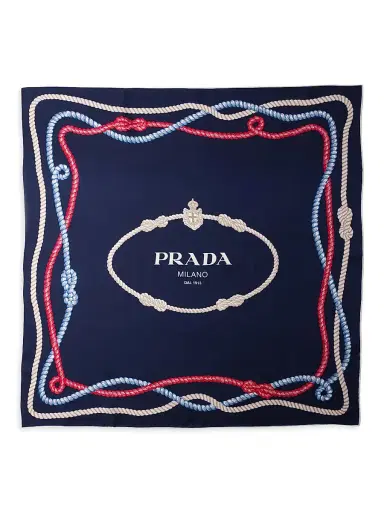 Prada Women's Printed Silk Twill Scarf | Thumbnail 1 Prada Women's Printed Silk Twill Scarf | Thumbnail 1