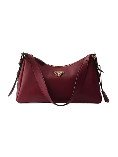 Prada Women's Aimee Medium Leather Shoulder Bag - Red | Thumbnail 1 Prada Women's Aimee Medium Leather Shoulder Bag - Red | Thumbnail 1