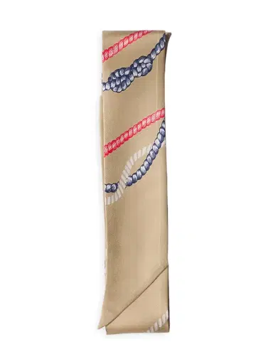 Prada Women's Printed Silk Twill Skinny Scarf | Thumbnail 1 Prada Women's Printed Silk Twill Skinny Scarf | Thumbnail 1