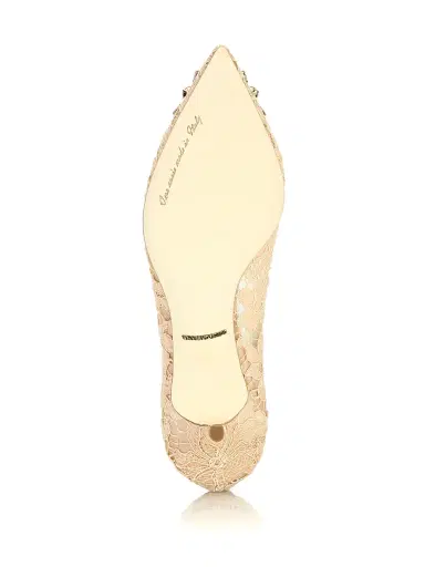 Dolce & Gabbana Women's Embellished Lace Point Toe Pumps - Sand - Size 9 | Thumbnail 5 Dolce & Gabbana Women's Embellished Lace Point Toe Pumps - Sand - Size 9 | Thumbnail 5