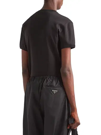 Prada Men's Cotton T-Shirt - Black | Thumbnail 5 Prada Men's Cotton T-Shirt - Black | Thumbnail 5