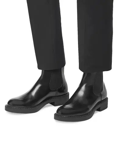 Prada Men's Brushed Leather Chelsea Boots - Black - Size 5 | Thumbnail 3 Prada Men's Brushed Leather Chelsea Boots - Black - Size 5 | Thumbnail 3