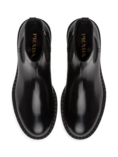 Prada Men's Brushed Leather Chelsea Boots - Black - Size 5 | Thumbnail 4 Prada Men's Brushed Leather Chelsea Boots - Black - Size 5 | Thumbnail 4