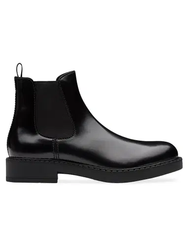 Prada Men's Brushed Leather Chelsea Boots - Black - Size 5 | Thumbnail 1 Prada Men's Brushed Leather Chelsea Boots - Black - Size 5 | Thumbnail 1