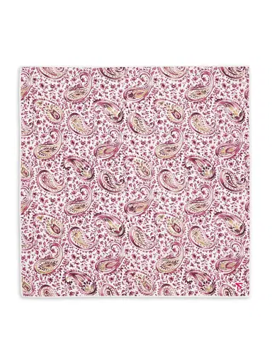 Isaia Men's Floral Paisley Silk Pocket Square - White Purple | Thumbnail 2 Isaia Men's Floral Paisley Silk Pocket Square - White Purple | Thumbnail 2