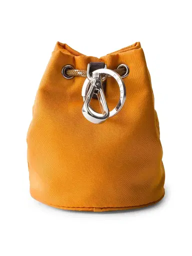 Prada Men's Mini Icon Re-Nylon Keychain Charm - Orange | Thumbnail 2 Prada Men's Mini Icon Re-Nylon Keychain Charm - Orange | Thumbnail 2
