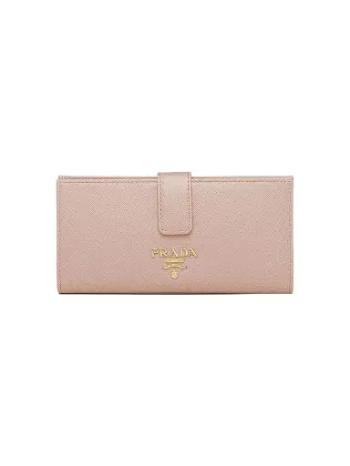 Prada Women's Large Saffiano Leather Wallet - Pink | Thumbnail 1 Prada Women's Large Saffiano Leather Wallet - Pink | Thumbnail 1
