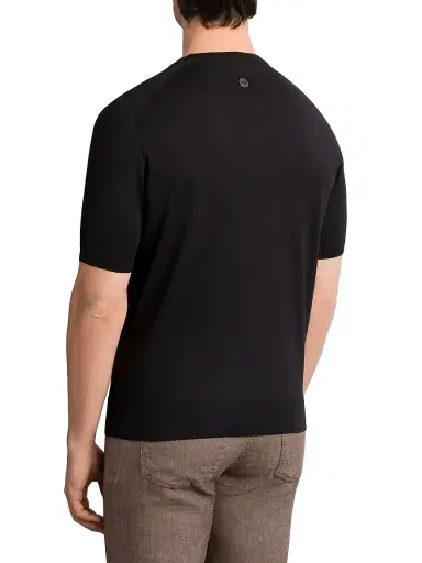 Stefano Ricci Men's Silk and Cotton Superior Crewneck Sweater - Black | Thumbnail 3 Stefano Ricci Men's Silk and Cotton Superior Crewneck Sweater - Black | Thumbnail 3