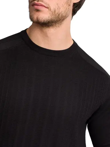 Stefano Ricci Men's Silk and Cotton Superior Crewneck Sweater - Black | Thumbnail 4 Stefano Ricci Men's Silk and Cotton Superior Crewneck Sweater - Black | Thumbnail 4