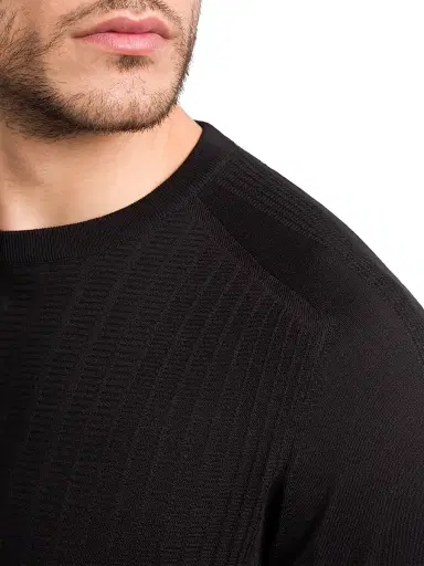 Stefano Ricci Men's Silk and Cotton Superior Crewneck Sweater - Black | Thumbnail 5 Stefano Ricci Men's Silk and Cotton Superior Crewneck Sweater - Black | Thumbnail 5